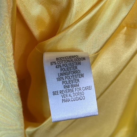 SD COLLECTION Floral Appliqué Yellow Dress Bateau Neck Brocade Tailored Fit 12 - Picture 10 of 13